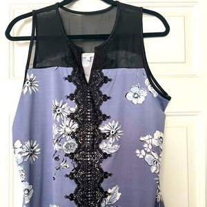 Maurices Black and Blue Floral Tank Top